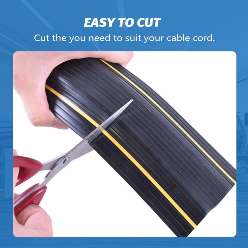 vilmon 10FT Floor Cord Cover, Heavy Duty PVC Floor Cable Cover,Wire Cover to Protect Wire Prevent Cable Trips for Home Office,Cavity Size 0.94" by0.4 - Image 5